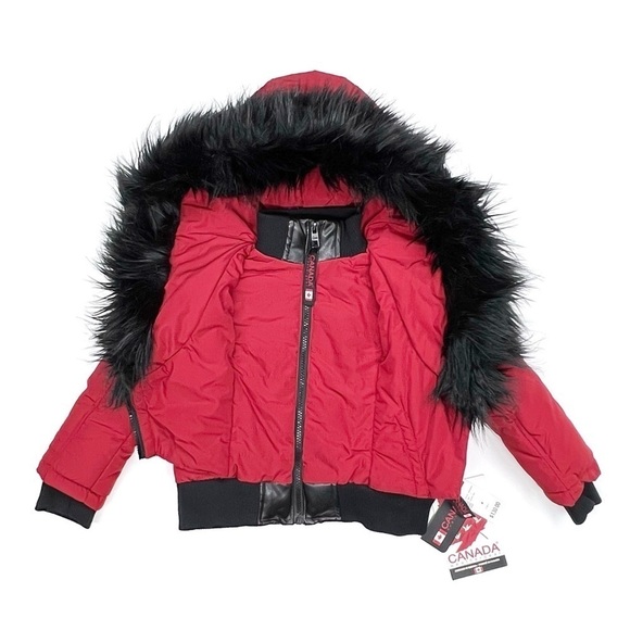 Canada Weathergear Kids Size 4 Winter Puffer Jacket Red Black Waterproof New NWT - Picture 2 of 12